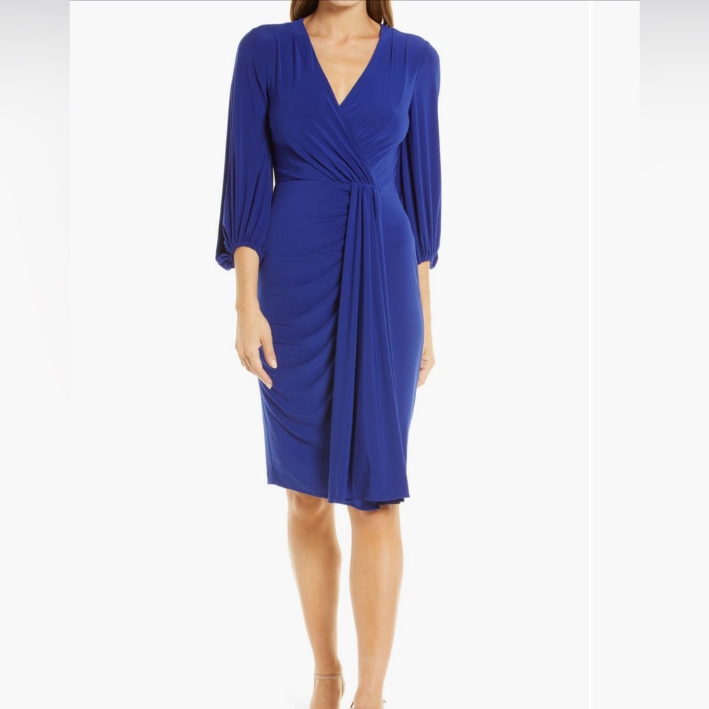 Wrap Look Long Sleeve Dress Eliza J